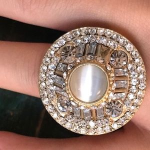 Diamante Crystal Dome Stretch Cocktail Ring